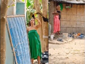 neighbor bhabhi outdoor nude bath dress