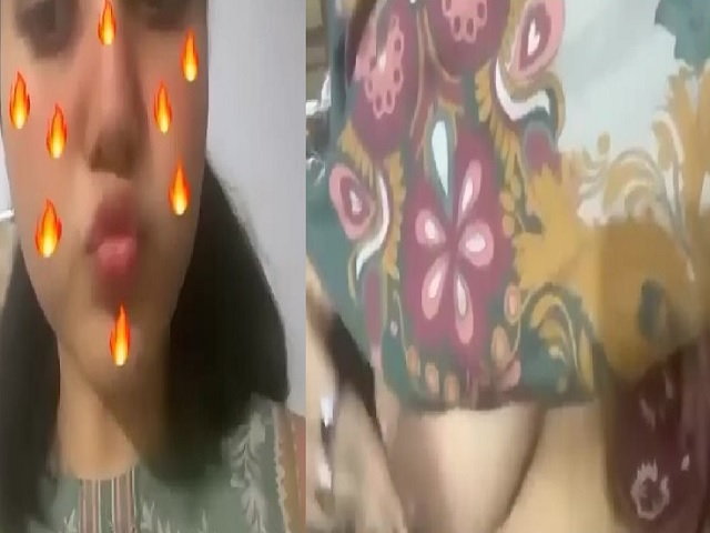 cute girlfriend viral topless first time boob