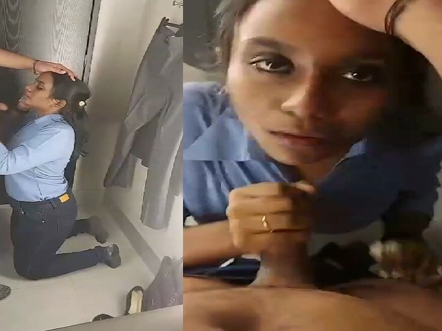 office staff desi blowjob to manager for