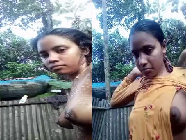 sharp boobs village girl viral nude bath