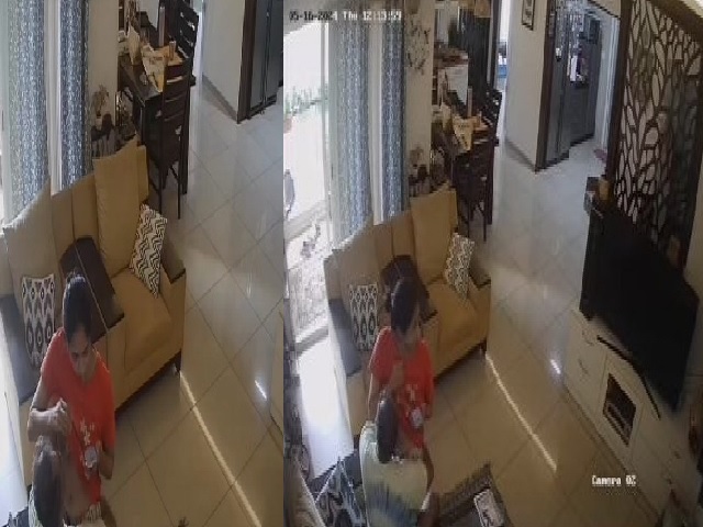 uncle sucking maid boobs in CCTV free Indian