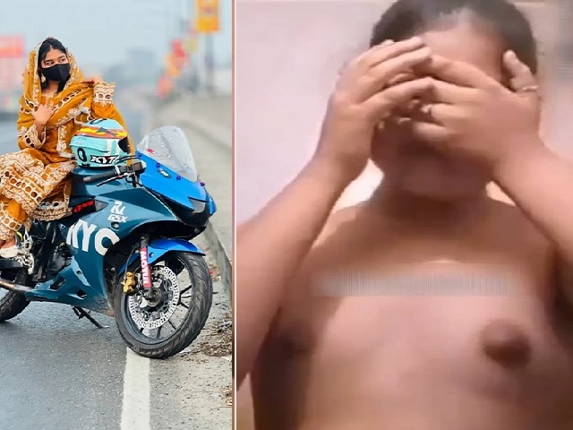Indian biker girl tiny tits showing free sexy