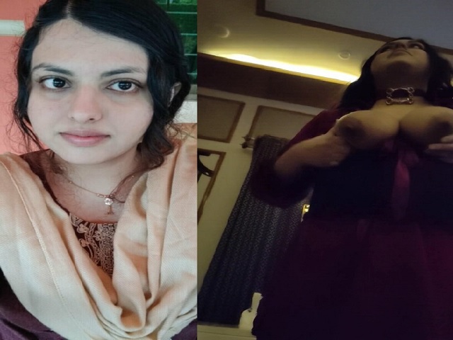 cute hijab girl first time boobs show to