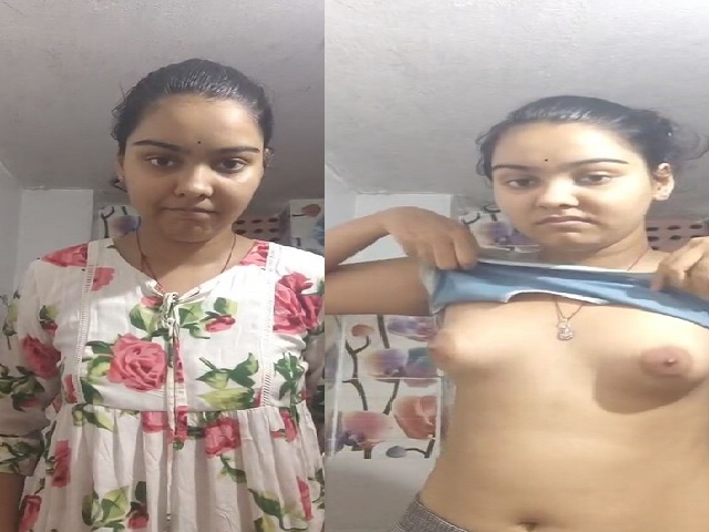 cute girl striptease in bathroom and naked