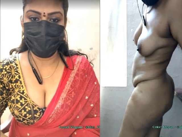 Telugu wife stripping saree and nude show with