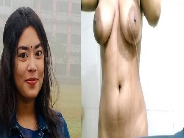 big boobs wet bathing college girl nude viral