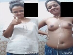 cute topless bhabhi in bathroom shows small