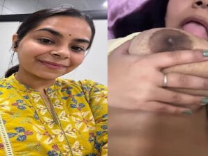 cute wife kissing and big boobs showing