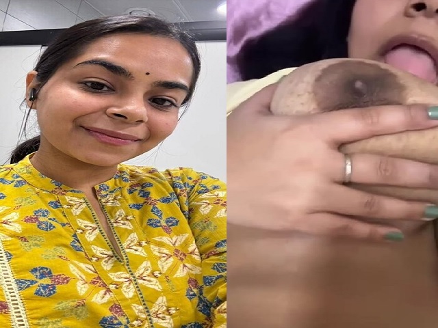 cute wife kissing and big boobs showing