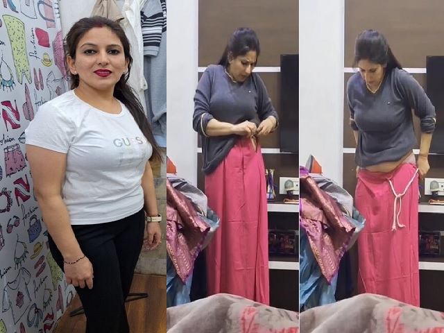 hot MILF dress change caught by pervert