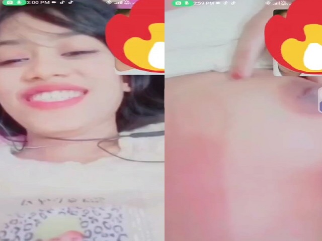 smiling girlfriend video call to boyfriend shows