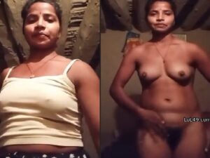 village girl stripping and playing with bouncing