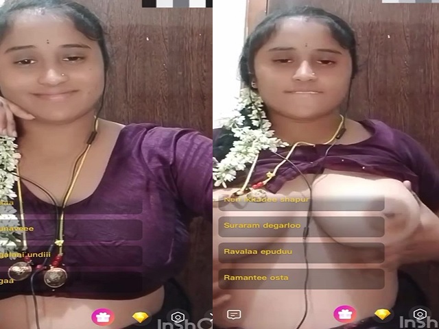Telugu Chamet girl shows big laddoos on live