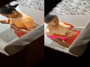 dress change before bath by hot desi village