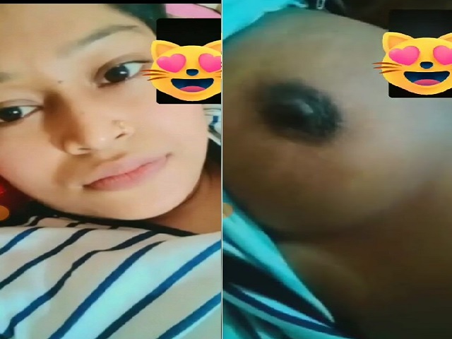 selfie video call of sexy girlfriend showing nude