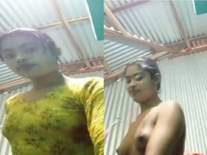 village girl after bath asking sorry in nude