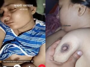 Bengali sleeping wife boob press and doggy