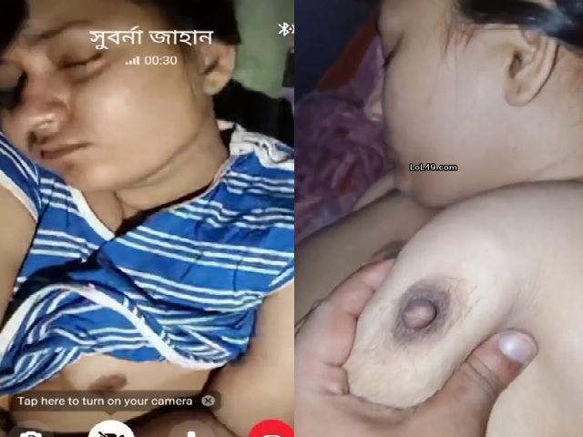 Bengali sleeping wife boob press and doggy