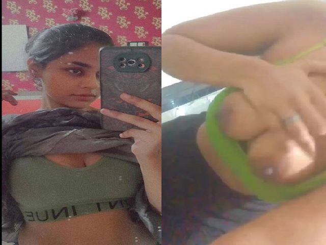 sexy maal pulling bra and showing huge milky