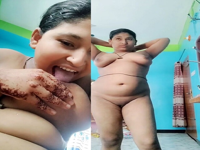 chubby Bengali girl naked boob licking viral