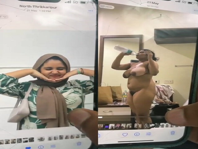 mallu Muslim girl with big boobs standing