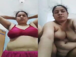 MILF in bra takes selfie showing big boobs like
