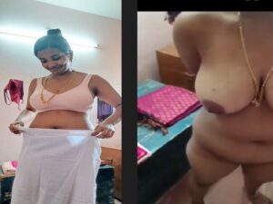 Tamil wife opening towel in front of secret