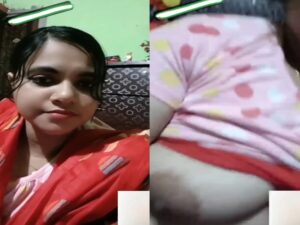 cute Bangla girlfriend video call boobs show to