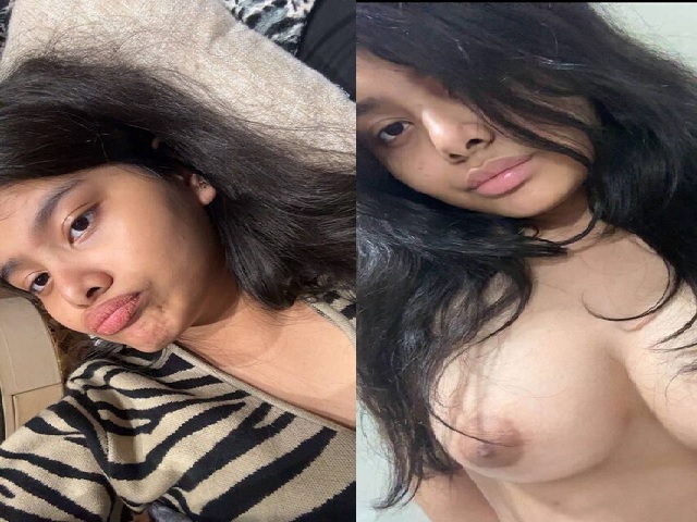 cute GF fresh boobs showing selfie viral
