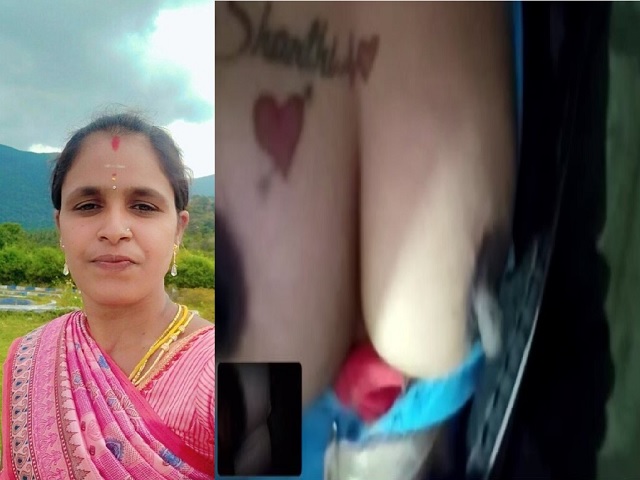 tattooed Tamil aunty shows big long nipples to