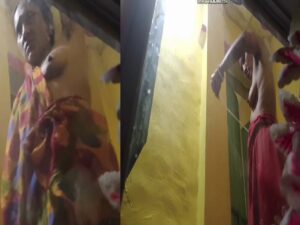 village mom dress change caught by horny