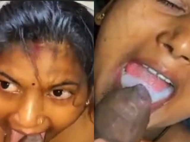 cum pouring in mouth after heavy blowjob by village