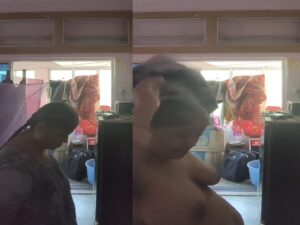 milk tanker mom removing nighty in living