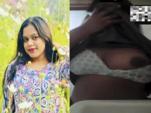 horny girl shows boobs on video call to lover viral