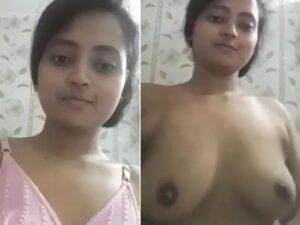 sexy Bengali girl topless selfie video