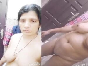 Indian housewife selfie nude video making for
