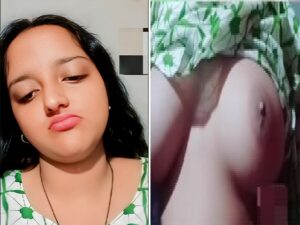cute girlfriend shows tits to lover on selfie