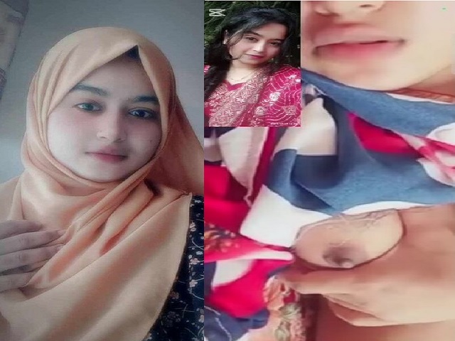 gorgeous hijab girl showing boobs and pussy on live