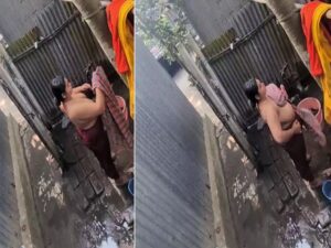 neighbor Bengali boudi bathing and showing huge