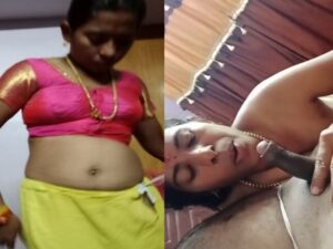 sex affair married Tamil aunty gives blowjob to