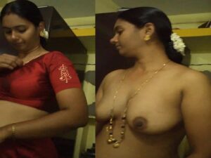 Telugu wife undresses in front of horny
