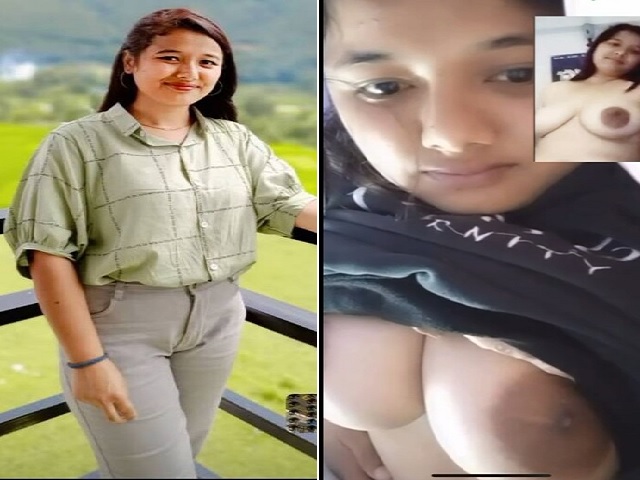 huge boobs showing video call to boyfriend by horny
