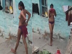neighbor village girl walking topless outdoor viral
