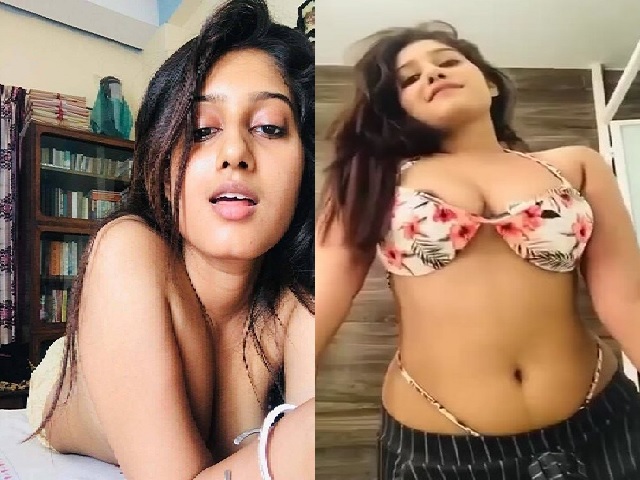Bengali girlfriend in bra teasing with nipple