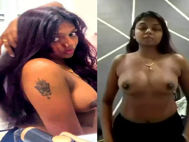 Tamil girl removing bra and showing round