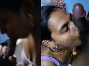 Tamil wife in bra sucks big cock of house owner for