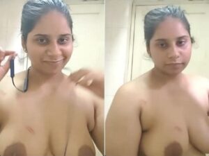 big boobs MILF shaving underarm and nude