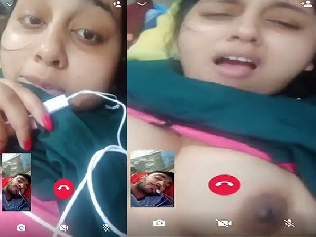 booby girlfriend video call chat showing big