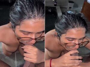 submissive Indian girl sucking big dick of